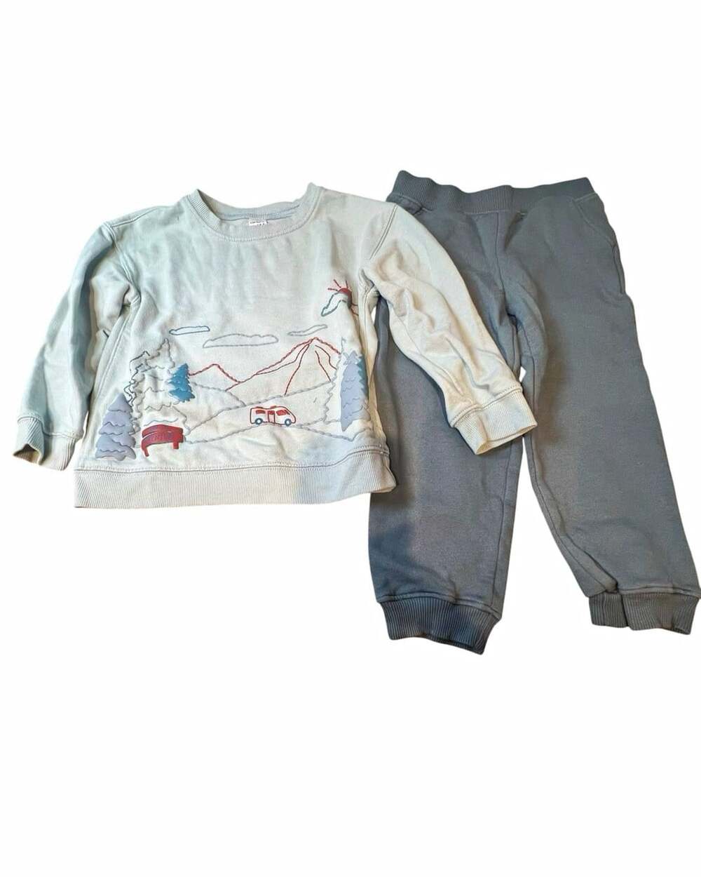 Little Planet Carter's 4T 2pc Organic Long Sleeve Sweatshirt Pants Set Blue